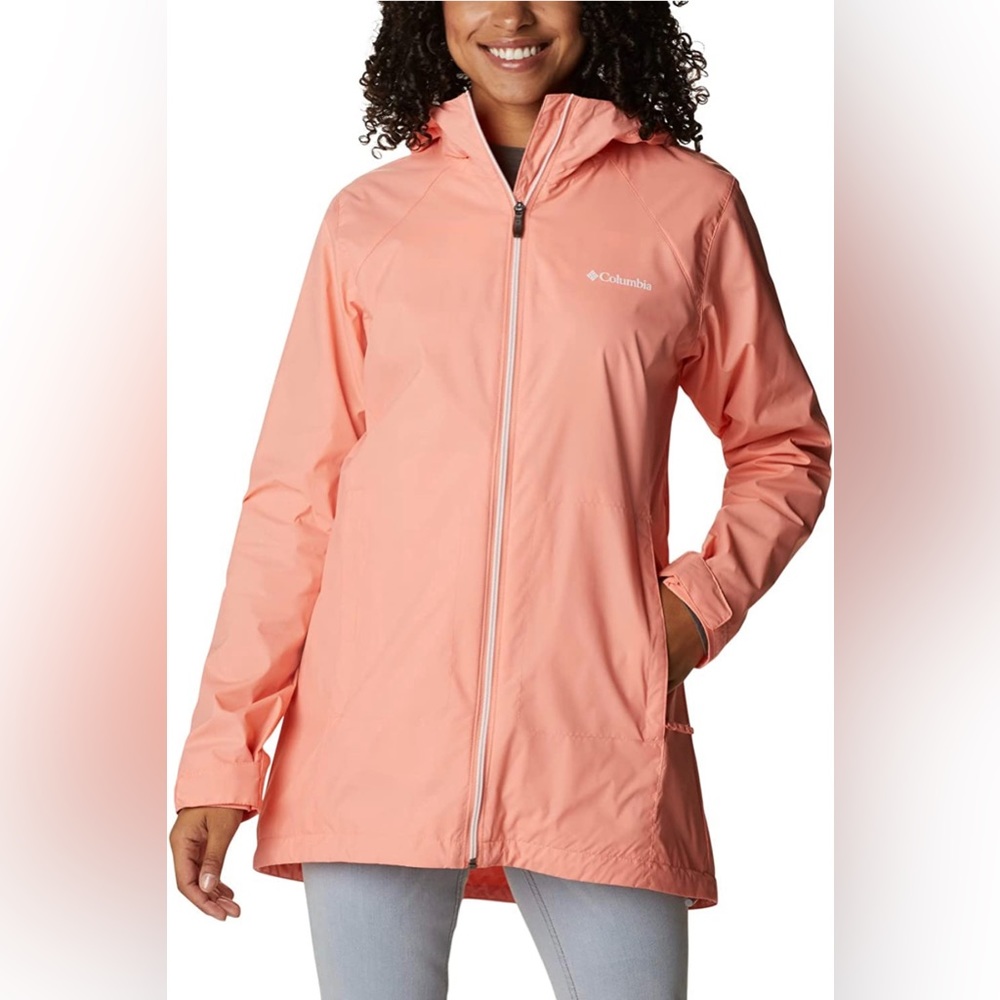 Columbia Women’s Switchback Lined Long Rain Jacket - Cedar Blush (Size S)